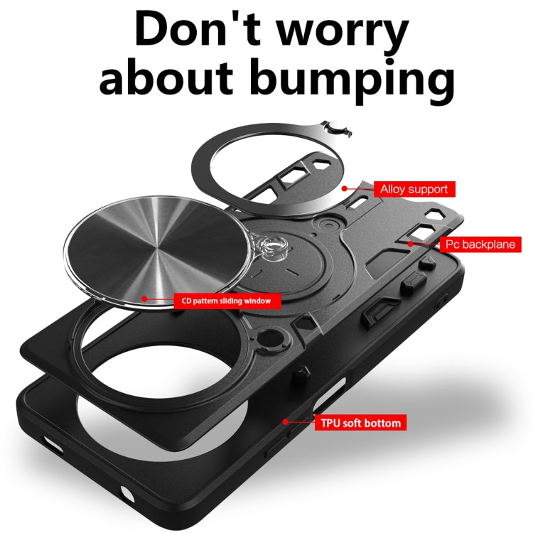 For Xiaomi Redmi A3 CD Texture Sliding Camshield Magnetic Holder Phone Case(Red) - Xiaomi Cases by PMC TechLife | Online Shopping South Africa | PMC TechLife | Buy Now Pay Later Mobicred