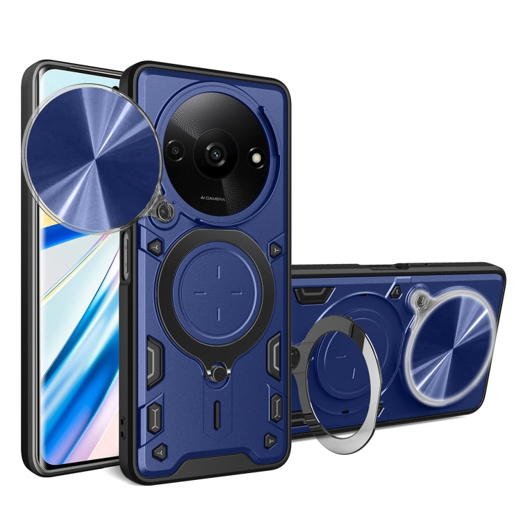 For Xiaomi Redmi A3 CD Texture Sliding Camshield Magnetic Holder Phone Case(Blue) - Xiaomi Cases by PMC TechLife | Online Shopping South Africa | PMC TechLife | Buy Now Pay Later Mobicred