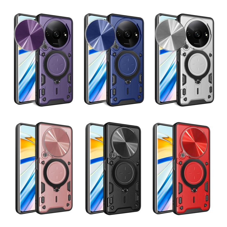 For Xiaomi Redmi A3 CD Texture Sliding Camshield Magnetic Holder Phone Case(Blue) - Xiaomi Cases by PMC TechLife | Online Shopping South Africa | PMC TechLife | Buy Now Pay Later Mobicred