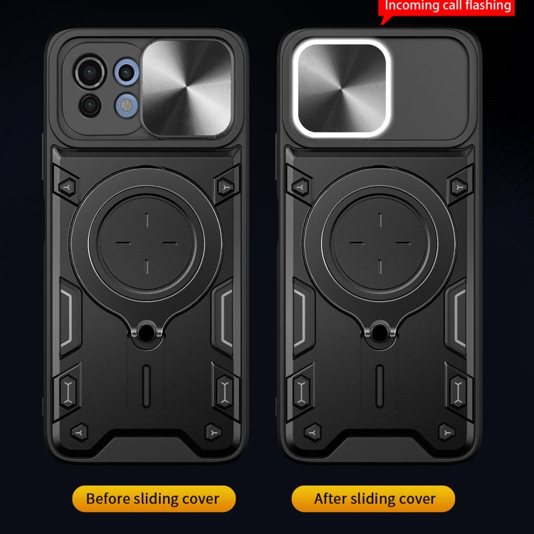 For Xiaomi Mi 11 Lite 4G / 5G CD Texture Sliding Camshield Magnetic Holder Phone Case(Pink) - Xiaomi Cases by PMC TechLife | Online Shopping South Africa | PMC TechLife | Buy Now Pay Later Mobicred