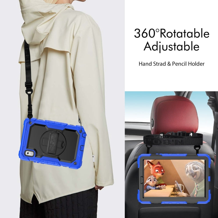 For Lenovo Tab M9 Silicone Hybrid PC Tablet Case with Shoulder Strap(Blue) - Lenovo by PMC TechLife | Online Shopping South Africa | PMC TechLife | Buy Now Pay Later Mobicred
