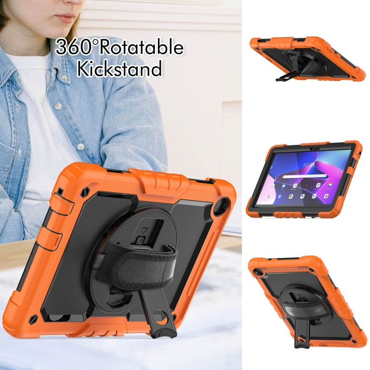 For Lenovo Tab M10 10.1 Gen 3rd Silicone Hybrid PC Tablet Case with Shoulder Strap(Orange) - free shipping - PMC TechLife - Order now!