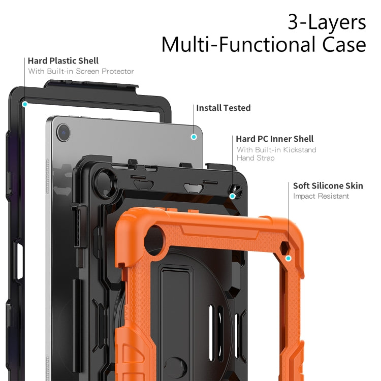 For Lenovo Tab M10 10.1 Gen 3rd Silicone Hybrid PC Tablet Case with Shoulder Strap(Orange) - free shipping - PMC TechLife - Order now!
