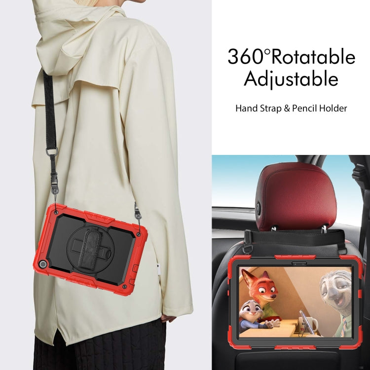 For Lenovo Tab M10 10.1 Gen 3rd Silicone Hybrid PC Tablet Case with Shoulder Strap(Red) - Lenovo by PMC TechLife | Online Shopping South Africa | PMC TechLife | Buy Now Pay Later Mobicred