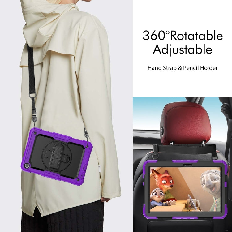 For Lenovo Tab M10 10.1 Gen 3rd Silicone Hybrid PC Tablet Case with Shoulder Strap(Purple) - Lenovo by PMC TechLife | Online Shopping South Africa | PMC TechLife | Buy Now Pay Later Mobicred