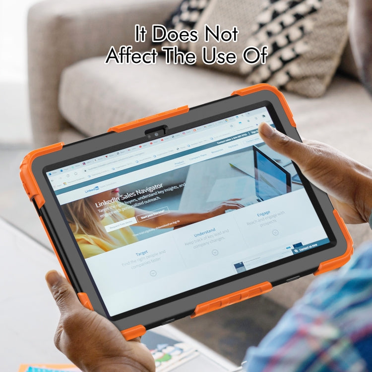 For Lenovo Tab M10 Plus 10.6 Gen 3rd Silicone Hybrid PC Tablet Case with Shoulder Strap(Orange) - Lenovo by PMC TechLife | Online Shopping South Africa | PMC TechLife | Buy Now Pay Later Mobicred