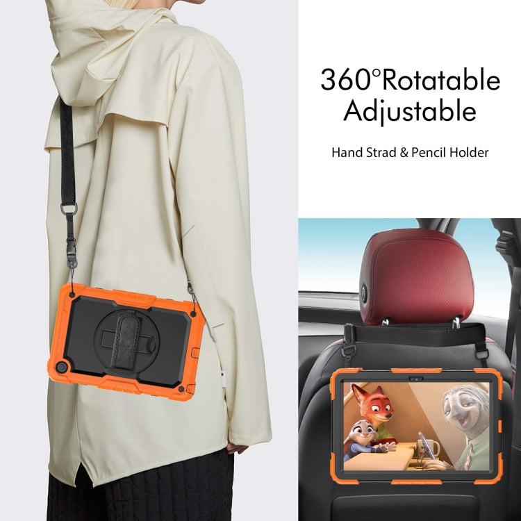 For Lenovo Tab M10 Plus 10.6 Gen 3rd Silicone Hybrid PC Tablet Case with Shoulder Strap(Orange) - Lenovo by PMC TechLife | Online Shopping South Africa | PMC TechLife | Buy Now Pay Later Mobicred