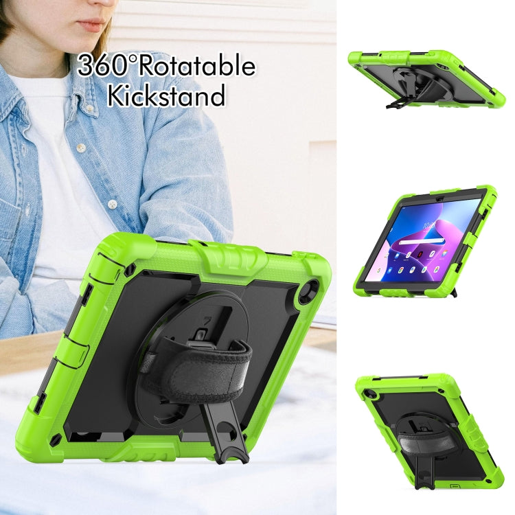 For Lenovo Tab M10 Plus 10.6 Gen 3rd Silicone Hybrid PC Tablet Case with Shoulder Strap(Yellow Green) - Lenovo by PMC TechLife | Online Shopping South Africa | PMC TechLife | Buy Now Pay Later Mobicred