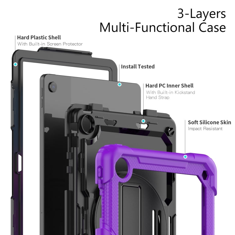 For Lenovo Tab M10 Plus 10.6 Gen 3rd Silicone Hybrid PC Tablet Case with Shoulder Strap(Purple) - Lenovo by PMC TechLife | Online Shopping South Africa | PMC TechLife | Buy Now Pay Later Mobicred