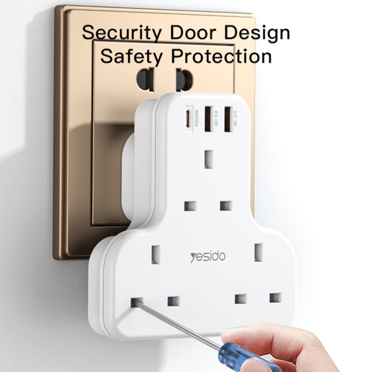 Yesido MC-15 PD+QC 3.0 3250W Home High Power Fast Charging Socket, Plug Type:UK Plug(White) - Extension Socket by Yesido | Online Shopping South Africa | PMC TechLife | Buy Now Pay Later Mobicred