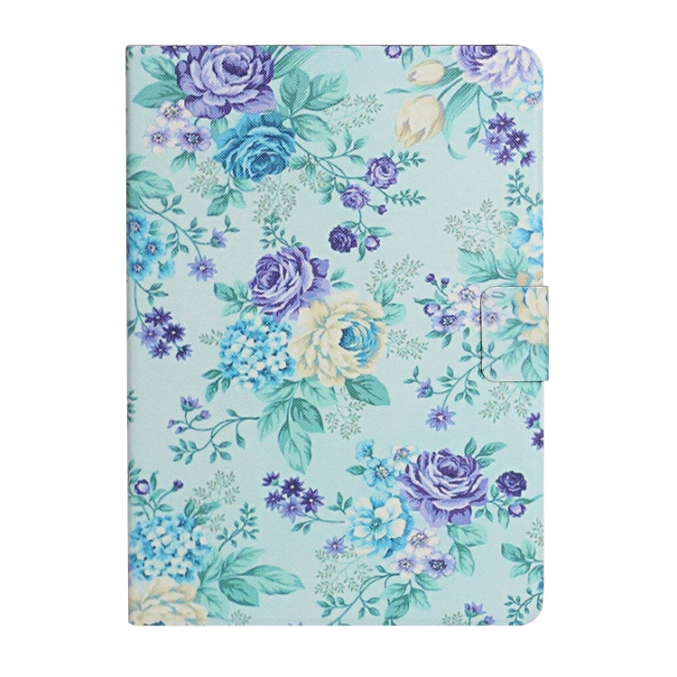 For Lenovo Tab M10 Plus Flower Pattern Horizontal Flip Leather Case with Card Slots & Holder(Purple Flower) - Lenovo by PMC TechLife | Online Shopping South Africa | PMC TechLife