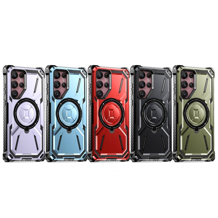 For Samsung Galaxy S23 Ultra 5G Armor Series Holder Phone Case with Back Clip(Blue) - free shipping - PMC TechLife - Order now!
