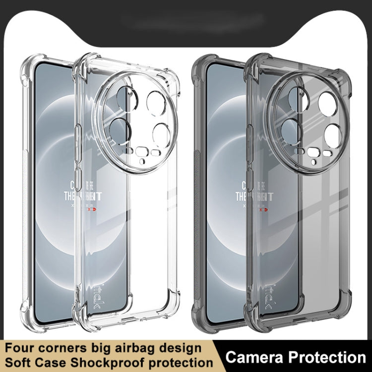 For Xiaomi 14 Ultra 5G imak Shockproof Airbag TPU Phone Case(Transparent Black) - free shipping - PMC Jewellery - Order now!