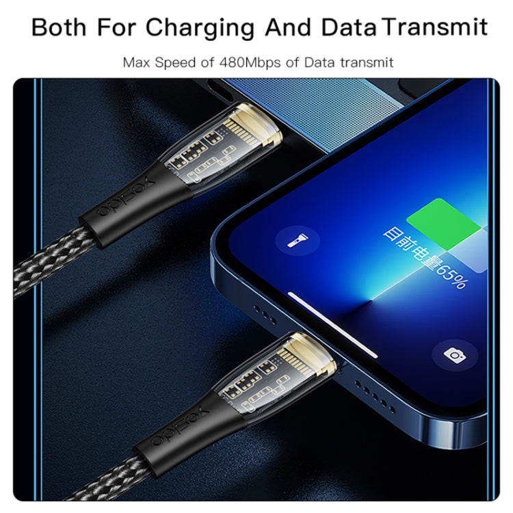 YESIDO CA101 PD 20W USB-C / Type-C to 8 Pin Braided Charging Data Cable, Length:1.2m(Black) - free shipping - PMC Jewellery - Order now!