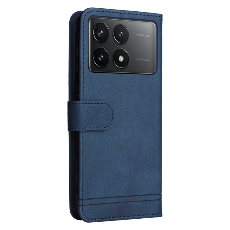 For Xiaomi Redmi K70 / K70 Pro Skin Feel Life Tree Metal Button Leather Phone Case(Blue) - Xiaomi Cases by PMC Jewellery | Online Shopping South Africa | PMC Jewellery | Buy Now Pay Later Mobicred