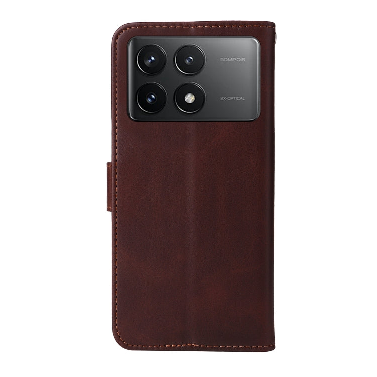 For Xiaomi Redmi K70 / K70 Pro Classic Calf Texture Flip Leather Phone Case(Brown) - Xiaomi Cases by PMC Jewellery | Online Shopping South Africa | PMC Jewellery | Buy Now Pay Later Mobicred