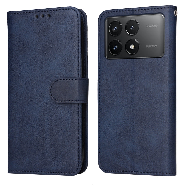 For Xiaomi Redmi K70 / K70 Pro Classic Calf Texture Flip Leather Phone Case(Blue) - Xiaomi Cases by PMC Jewellery | Online Shopping South Africa | PMC Jewellery | Buy Now Pay Later Mobicred