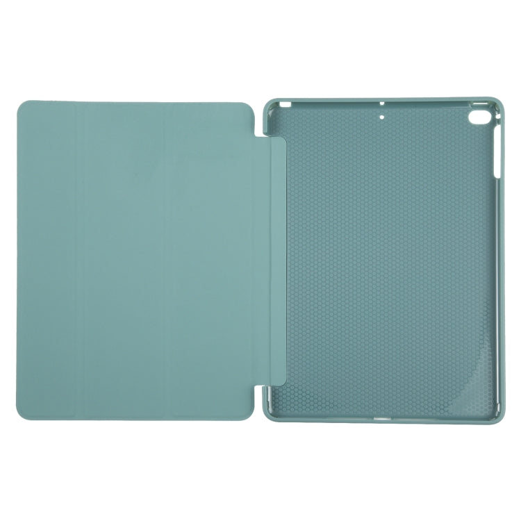 For iPad 9.7 2018 & 2017 / Air / Air2 GEBEI 3-folding Holder Shockproof Flip Leather Tablet Case(Dark Green) - free shipping - PMc TechLife - Order now!
