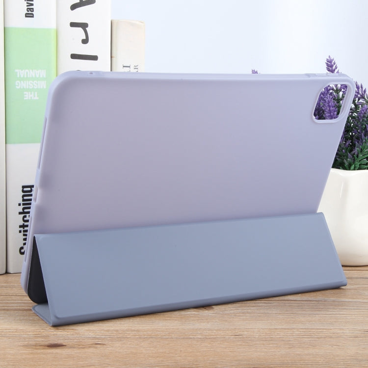For iPad Air 11 2024 GEBEI 3-folding Holder Shockproof Flip Leather Tablet Case(Light Purple) - iPad Air 11 2024 Cases by GEBEI | Online Shopping South Africa | PMC TechLife | Buy Now Pay Later Mobicred