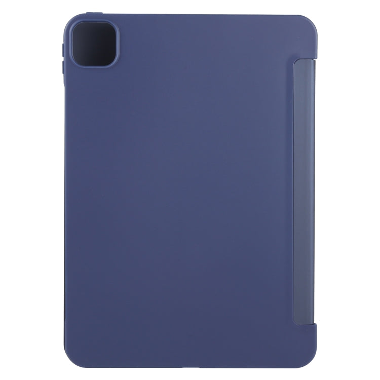 For iPad Air 11 2024 GEBEI 3-folding Holder Shockproof Flip Leather Tablet Case(Dark Blue) - iPad Air 11 2024 Cases by GEBEI | Online Shopping South Africa | PMC TechLife | Buy Now Pay Later Mobicred