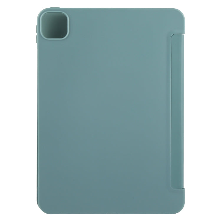 For iPad Air 11 2025 / 2024 GEBEI 3-folding Holder Shockproof Flip Leather Tablet Case(Dark Green) - iPad Air 11 2025 / 2024 Cases by GEBEI | Online Shopping South Africa | PMC TechLife | Buy Now Pay Later Mobicred
