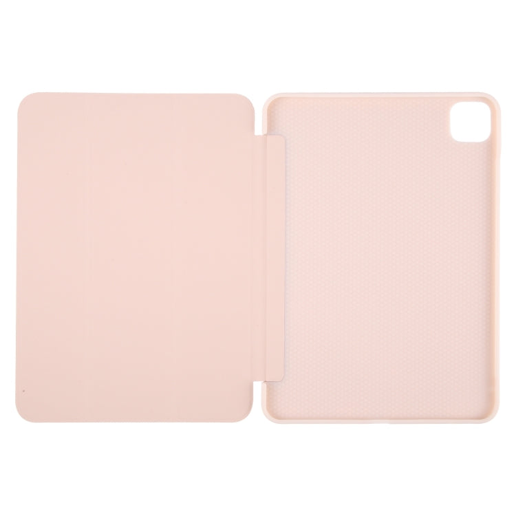For iPad Air 11 2024 GEBEI 3-folding Holder Shockproof Flip Leather Tablet Case(Pink) - iPad Air 11 2024 Cases by GEBEI | Online Shopping South Africa | PMC TechLife | Buy Now Pay Later Mobicred