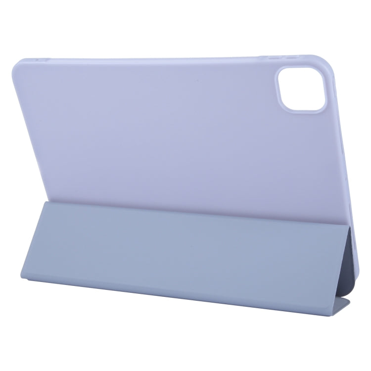 For iPad Pro 11 2024 GEBEI 3-folding Holder Shockproof Flip Leather Tablet Case(Light Purple) - iPad Pro 11 2024 Cases by GEBEI | Online Shopping South Africa | PMC TechLife | Buy Now Pay Later Mobicred