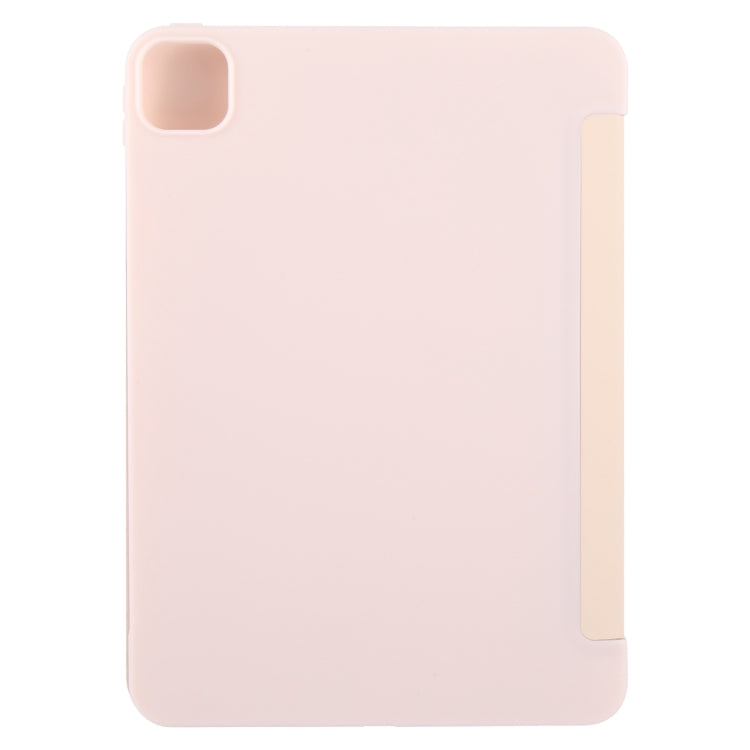 For iPad Pro 11 2024 GEBEI 3-folding Holder Shockproof Flip Leather Tablet Case(Pink) - iPad Pro 11 2024 Cases by GEBEI | Online Shopping South Africa | PMC TechLife | Buy Now Pay Later Mobicred