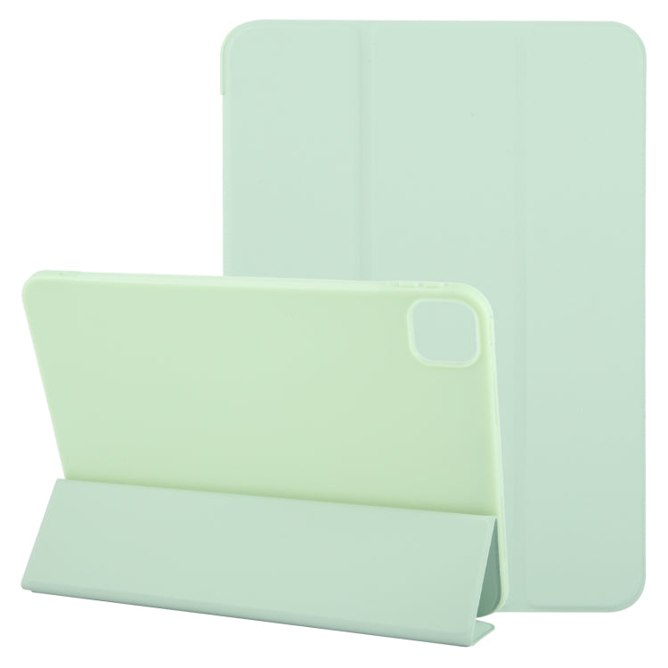 For iPad Pro 11 2024 GEBEI 3-folding Holder Shockproof Flip Leather Tablet Case(Green) - iPad Pro 11 2024 Cases by GEBEI | Online Shopping South Africa | PMC TechLife | Buy Now Pay Later Mobicred