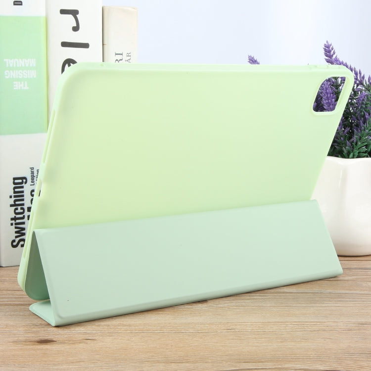 For iPad Pro 11 2024 GEBEI 3-folding Holder Shockproof Flip Leather Tablet Case(Green) - iPad Pro 11 2024 Cases by GEBEI | Online Shopping South Africa | PMC TechLife | Buy Now Pay Later Mobicred