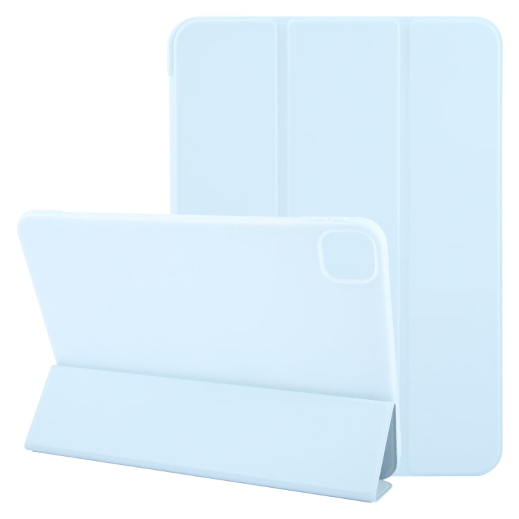 For iPad Air 13 2024 GEBEI 3-folding Holder Shockproof Flip Leather Tablet Case(Sky Blue) - iPad Air 13 2024 Cases by GEBEI | Online Shopping South Africa | PMC TechLife | Buy Now Pay Later Mobicred
