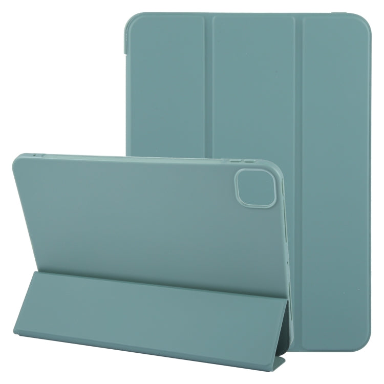 For iPad Air 13 2025 / 2024 GEBEI 3-folding Holder Shockproof Flip Leather Tablet Case(Dark Green) - iPad Air 13 2025 / 2024 Cases by GEBEI | Online Shopping South Africa | PMC TechLife | Buy Now Pay Later Mobicred