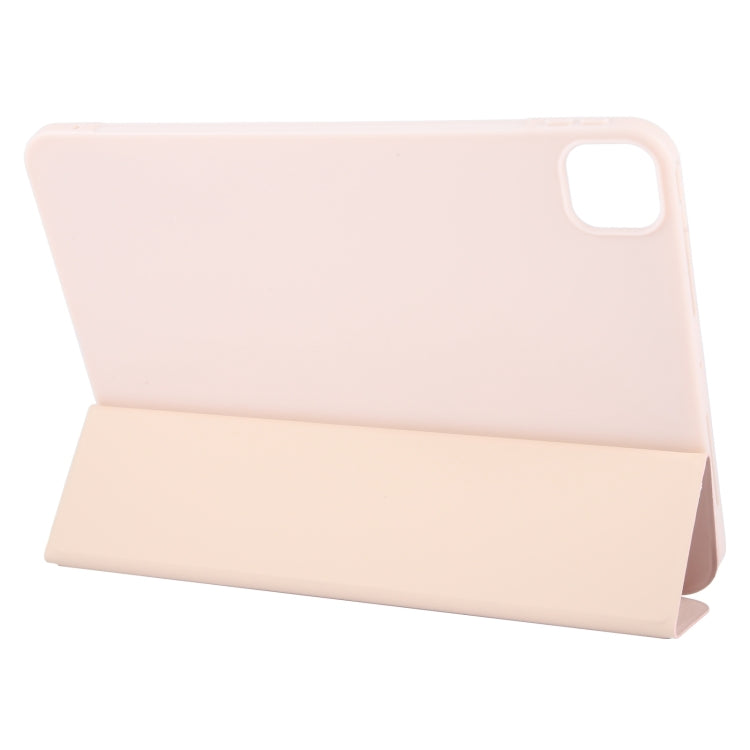 For iPad Air 13 2024 GEBEI 3-folding Holder Shockproof Flip Leather Tablet Case(Pink) - iPad Air 13 2024 Cases by GEBEI | Online Shopping South Africa | PMC TechLife | Buy Now Pay Later Mobicred