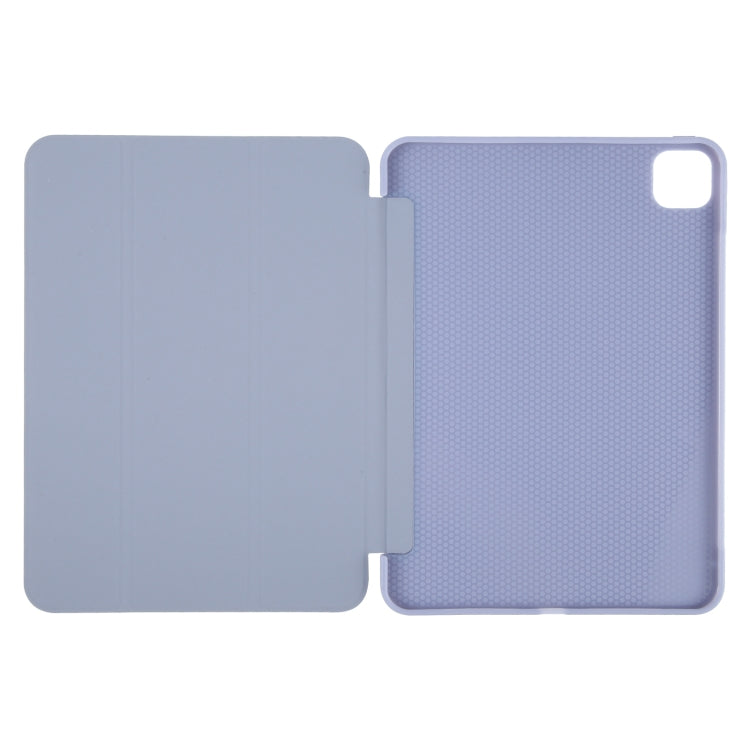 For iPad Pro 13 2024 GEBEI 3-folding Holder Shockproof Flip Leather Tablet Case(Light Purple) - iPad Pro 13 2024 Cases by GEBEI | Online Shopping South Africa | PMC TechLife | Buy Now Pay Later Mobicred