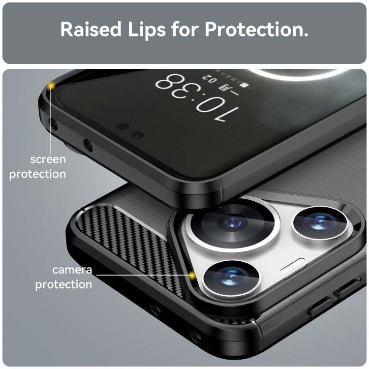 For Huawei Pura 70 Pro / Pura 70 Pro+ Brushed Texture Carbon Fiber TPU Phone Case(Black) - Huawei Cases by PMC Jewellery | Online Shopping South Africa | PMC Jewellery | Buy Now Pay Later Mobicred