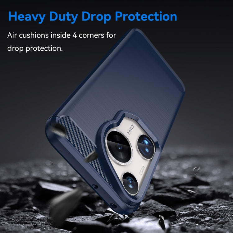 For Huawei Pura 70 Ultra Brushed Texture Carbon Fiber TPU Phone Case(Blue) - free shipping - PMC Jewellery - Order now!