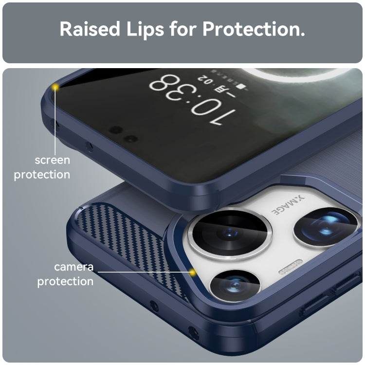 For Huawei Pura 70 Ultra Brushed Texture Carbon Fiber TPU Phone Case(Blue) - free shipping - PMC Jewellery - Order now!