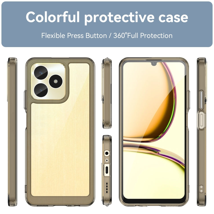 For Realme C51 Colorful Series Acrylic Hybrid TPU Phone Case(Transparent Grey) - Realme Cases by PMC TechLife | Online Shopping South Africa | PMC TechLife