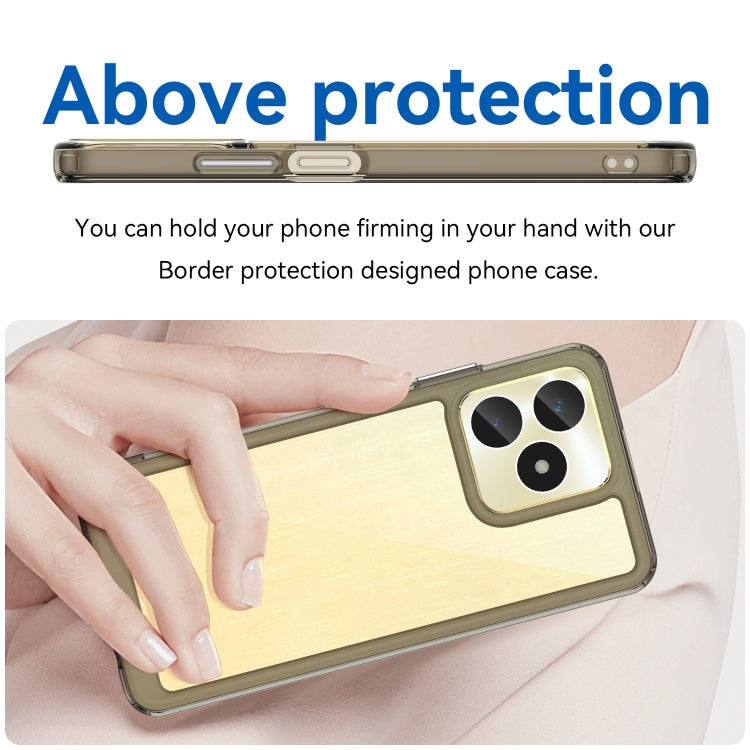 For Realme C51 Colorful Series Acrylic Hybrid TPU Phone Case(Transparent Grey) - Realme Cases by PMC TechLife | Online Shopping South Africa | PMC TechLife