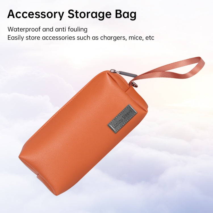 Waterproof PU Leather Laptop Accessory Bag(Brown) - Other by PMC TechLife | Online Shopping South Africa | PMC TechLife | Buy Now Pay Later Mobicred