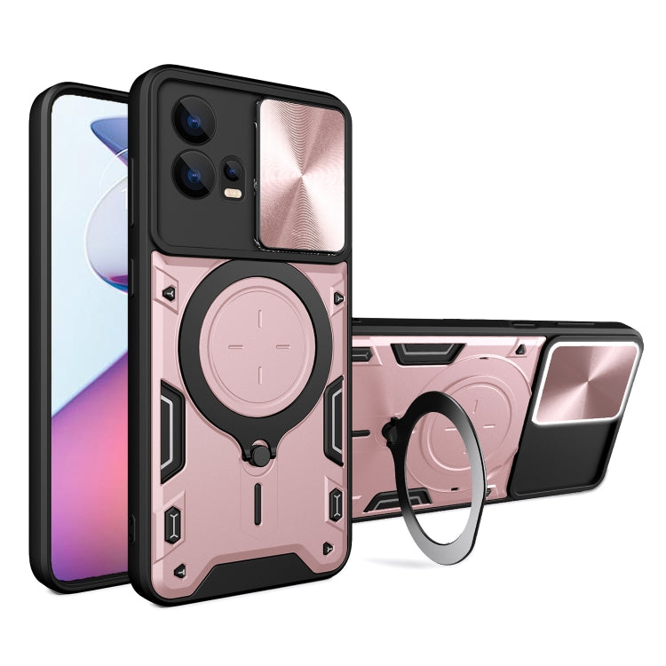 For Motorola Edge 30 Fusion CD Texture Sliding Camshield Magnetic Holder Phone Case(Pink) - free shipping - PMC TechLife - Order now!