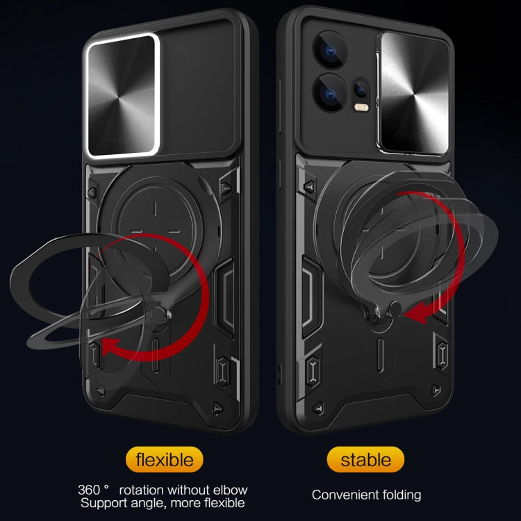 For Motorola Edge 30 Fusion CD Texture Sliding Camshield Magnetic Holder Phone Case(Black) - free shipping - PMC TechLife - Order now!