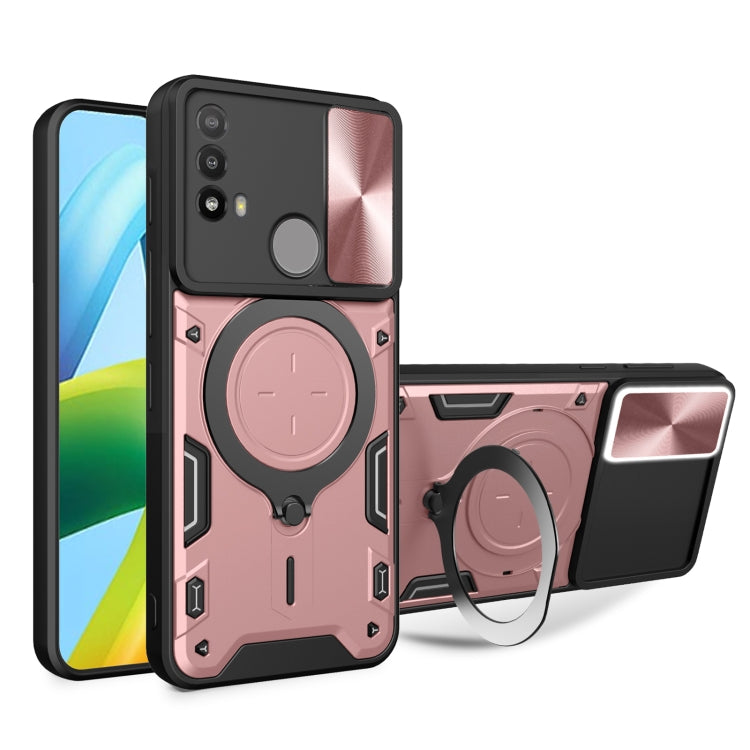 For Motorola Moto E20 / E30 / E40 CD Texture Sliding Camshield Magnetic Holder Phone Case(Pink) - free shipping - PMC TechLife - Order now!