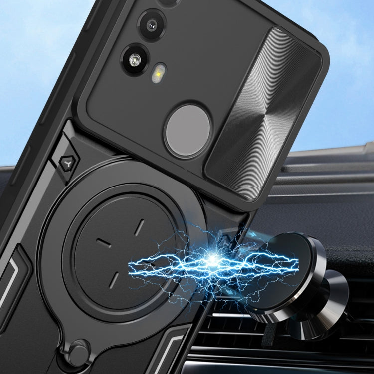 For Motorola Moto E20 / E30 / E40 CD Texture Sliding Camshield Magnetic Holder Phone Case(Pink) - free shipping - PMC TechLife - Order now!