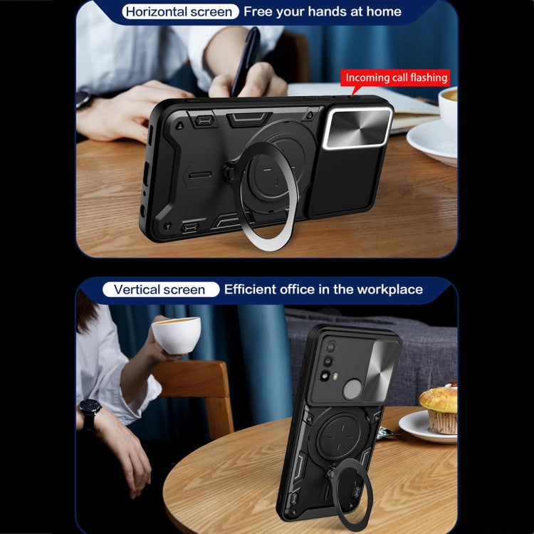 For Motorola Moto E20 / E30 / E40 CD Texture Sliding Camshield Magnetic Holder Phone Case(Red) - free shipping - PMC TechLife - Order now!