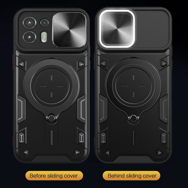 For Motorola Edge 20 Lite CD Texture Sliding Camshield Magnetic Holder Phone Case(Blue) - free shipping - PMC TechLife - Order now!