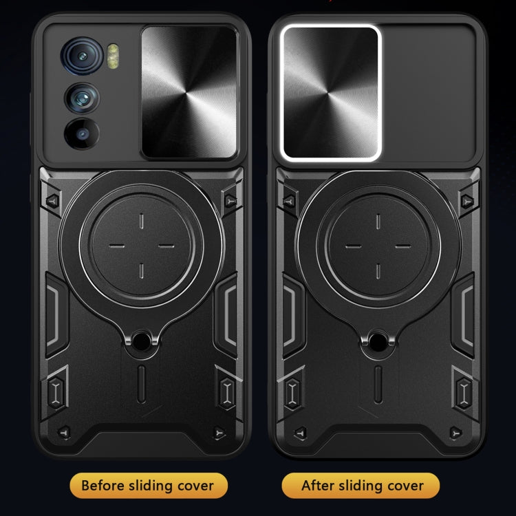 For Motorola Edge 30 CD Texture Sliding Camshield Magnetic Holder Phone Case(Black) - free shipping - PMC TechLife - Order now!