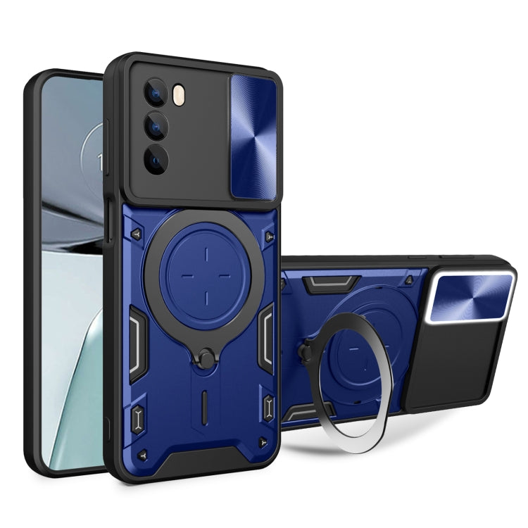 For Motorola Moto G62 CD Texture Sliding Camshield Magnetic Holder Phone Case(Blue) - free shipping - PMC TechLife - Order now!