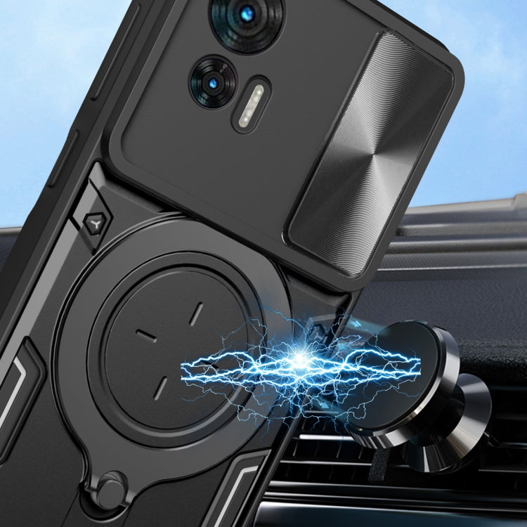 For Motorola Edge 30 Neo CD Texture Sliding Camshield Magnetic Holder Phone Case(Pink) - free shipping - PMC TechLife - Order now!