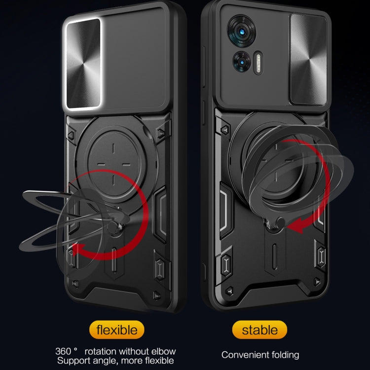 For Motorola Edge 30 Neo CD Texture Sliding Camshield Magnetic Holder Phone Case(Pink) - free shipping - PMC TechLife - Order now!